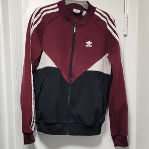 adidas Burgundy and Black Varsity Jacket